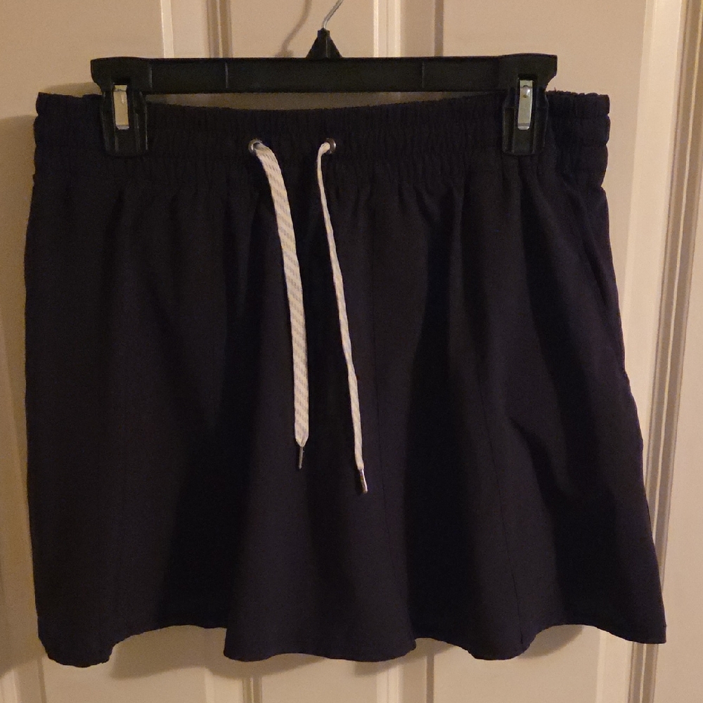 Navy Blue Skirt with White Drawstring